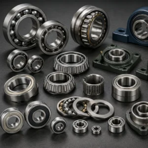Premium industrial bearings supporting machinery in a manufacturing facility.