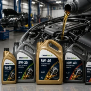 Heavy-duty industrial engine oil container used for commercial machinery and generators.