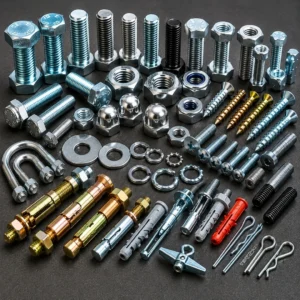 High-performance industrial fasteners securing structures in a manufacturing facility.