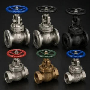 Premium industrial globe valves regulating fluid flow in a manufacturing facility.