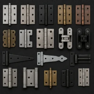 High-performance industrial hinges allowing smooth movement for heavy doors in a manufacturing facility.