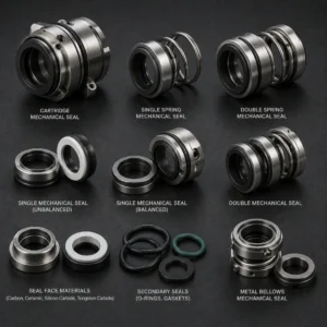 Premium industrial mechanical seals preventing fluid leaks in a manufacturing facility.