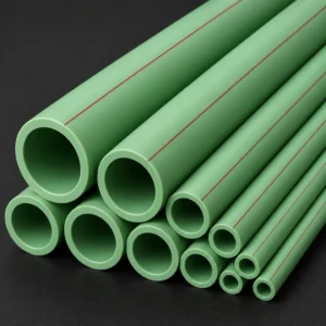 High-performance industrial PPR pipes transporting hot fluids in a manufacturing facility.