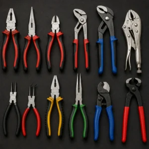 High-performance industrial pliers gripping materials in a manufacturing facility.