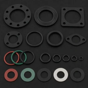 High-performance industrial rubber gaskets sealing joints in a manufacturing facility.