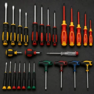 High-performance industrial screwdrivers fastening components in a manufacturing facility.
