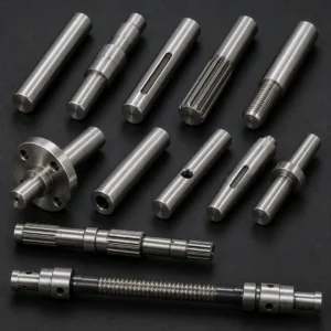 Premium industrial shafts transferring rotational power in a manufacturing facility.